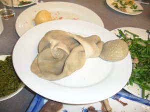 The food we hoped we would never see again- fermented yak's stomach!